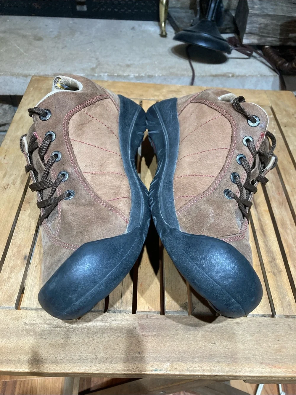 Keen Presidio Shoes Womens Size 10.5 Brown Leather Comfort Walking Sneakers